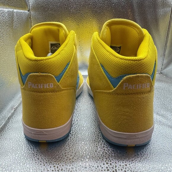 Size 9 Lakai x Pacífico Telford Mens Yellow White Cyan Skateboarding Shoes - Picture 7 of 9